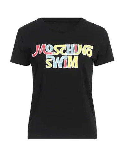 Moschino Swim Woman T-shirt Black Size M Cotton, Elastane