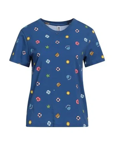 Moschino Swim Woman T-shirt Blue Size M Cotton, Elastane In Blue