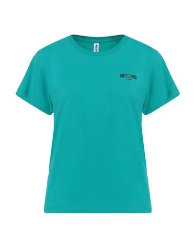 Moschino Swim Woman T-shirt Turquoise Size S Cotton, Elastane In Blue
