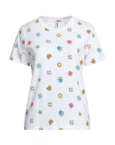 Moschino Swim Woman T-shirt White Size L Cotton, Elastane