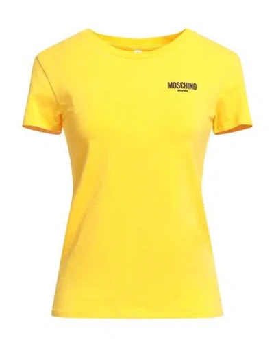 Moschino Swim Woman T-shirt Yellow Size L Cotton, Elastane