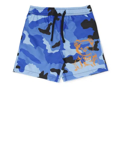 Moschino Kids' Swimsuit With Logo In Blue