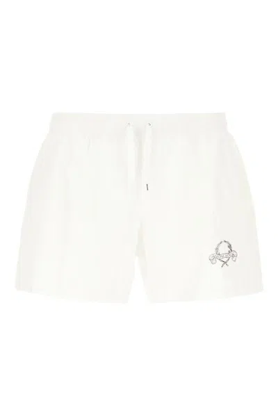 Moschino Logo-print Swim Shorts In White