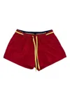Moschino Swimwear Embossed Logo In Rosso