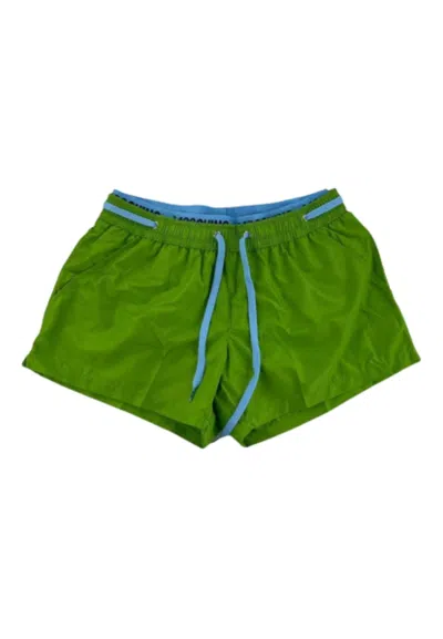 Moschino Swimwear Embossed Logo In Verde