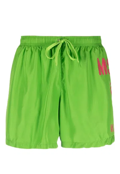 Moschino Swimwear Logato Milano In Verde