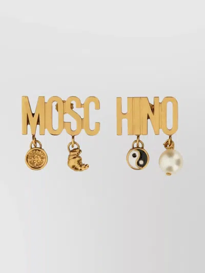 MOSCHINO SYMBOL PEARL CHARM EARRINGS