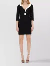Moschino Symbols Crepe House Dress In Black