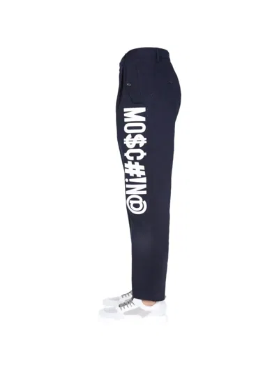 Moschino Symbols Logo Trousers In Brown