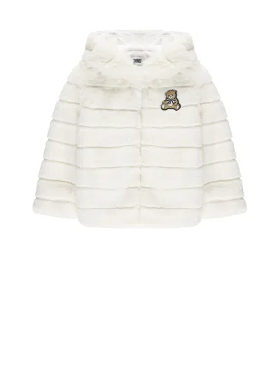 Moschino Babies' Synth Fur Sweater In Multi