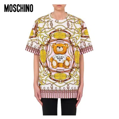 Moschino Woman T-shirt Yellow Size 6 Cotton