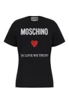 Moschino Black Regular Fit T-shirt With Logo And Heart Graphic