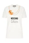Moschino Oversized Cotton T-shirt With Playful Croissant Print In White