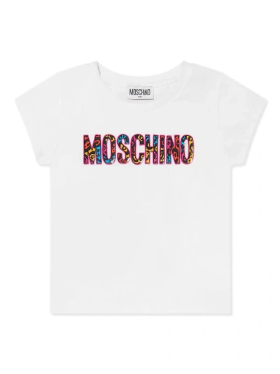 Moschino T-shirt Animalier Logo In White