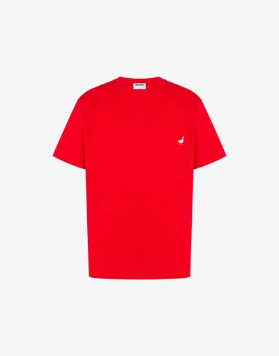 Moschino T-shirt Aus Bio-baumwolljersey Goose In White