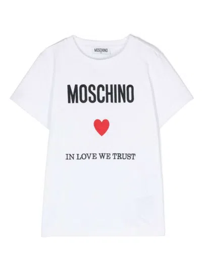 Moschino Kids' T-shirt In Bianco