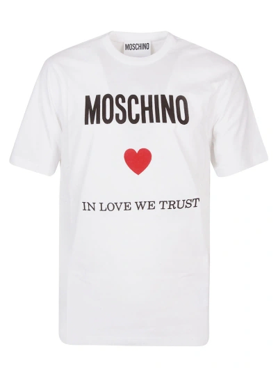 Moschino T-shirt In Bianco Fantasia