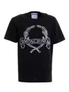 Moschino Laurel Crown Logo T Shirt Black In Black