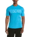 Moschino Man T-shirt Azure Size 40 Organic Cotton In Blue