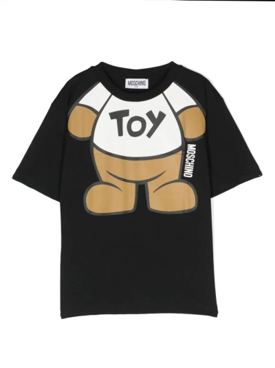 Moschino T-shirt Con Stampa Teddy Bear In Black
