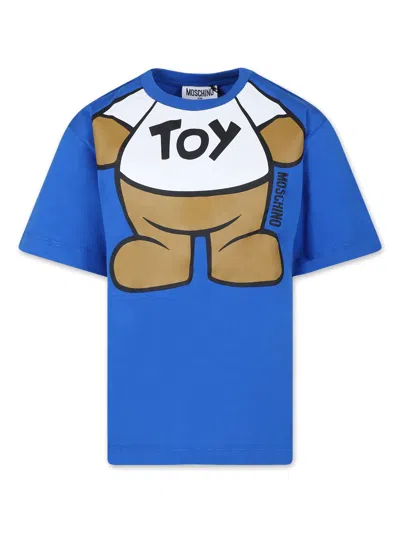 Moschino T-shirt Con Stampa Teddy Bear In Blue