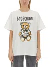 Moschino Hand Drawn Teddy Bear Logo T-shirt In White