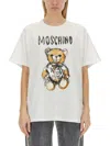 Moschino Hand Drawn Teddy Bear Logo T-shirt In White