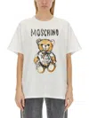 Moschino Hand Drawn Teddy Bear Logo T-shirt In White
