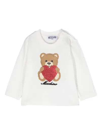Moschino Babies' Teddy Bear-motif T-shirt In White