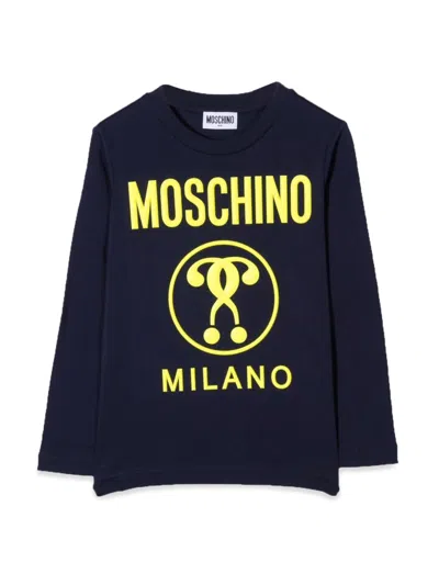 Moschino Kids' T-shirt Double Question Mark In Blue