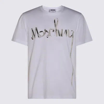 Moschino Couture Printed Cotton Tshirt In White
