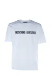 Moschino Neck Crew Sleeves Short T-shirt In Fantasia Bianco