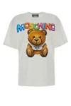 Moschino Teddy Printed Cotton T-shirt In Fantasiabianco