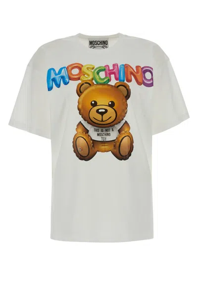 Moschino Teddy Printed Cotton T-shirt In White