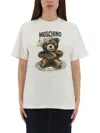 Moschino Crew Neck Graphic Print Short Sleeves Tshirt In White