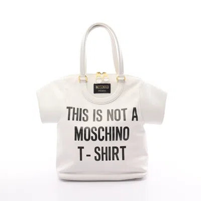 Moschino T-shirt Handbag Tote Bag T-shirt Type Leather In White