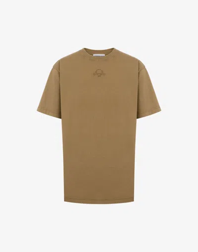 Moschino T-shirt Laurel Crown Logo In Green