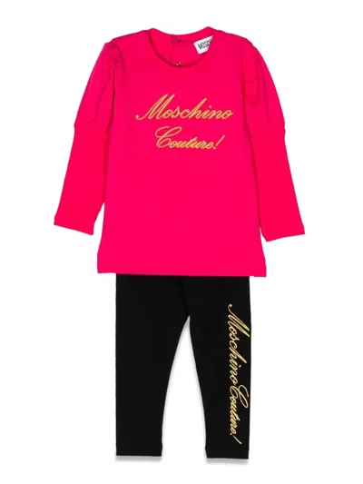 Moschino Babies' T-shirt + Leggings In Multicolour