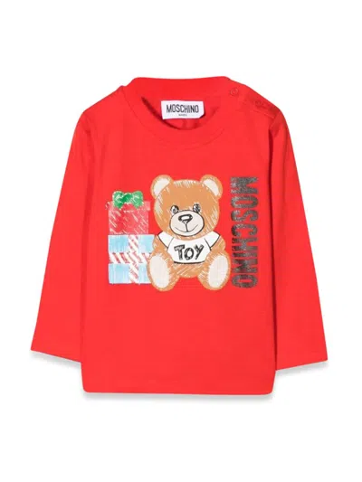 Moschino Babies' T-shirt M/l Teddy Bear Gifts In Red