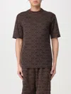 Moschino Couture T-shirt With All Over Logo In Brown