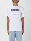 Moschino Cotton T-shirt With Contrasting Logo Detail In White