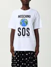 Moschino Graphic Print Crew Neck Short Sleeves Top In White