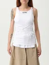 Moschino Stretch Cotton Tank Top With Laces