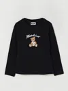 Moschino Black T-shirt For Girl With Teddy Bear In Black