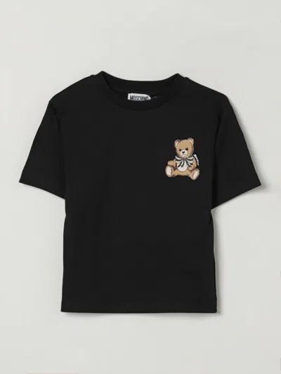 MOSCHINO T-SHIRT MOSCHINO KIDS COLOR BLACK,H29250002