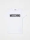 Moschino T-shirt In Jersey Logo Print In White