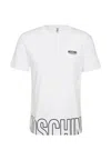 Moschino Crew Neck Short Sleeve Straight Hem T-shirt In Bianco