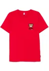 Moschino Crew Neck Graphic Print T-shirt In Rosso