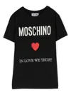 Moschino Logo-embroidered Cotton T-shirt In Nero