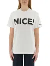 Moschino Crew Neck Graphic Print T-shirt With Dropped Shoulders In White
